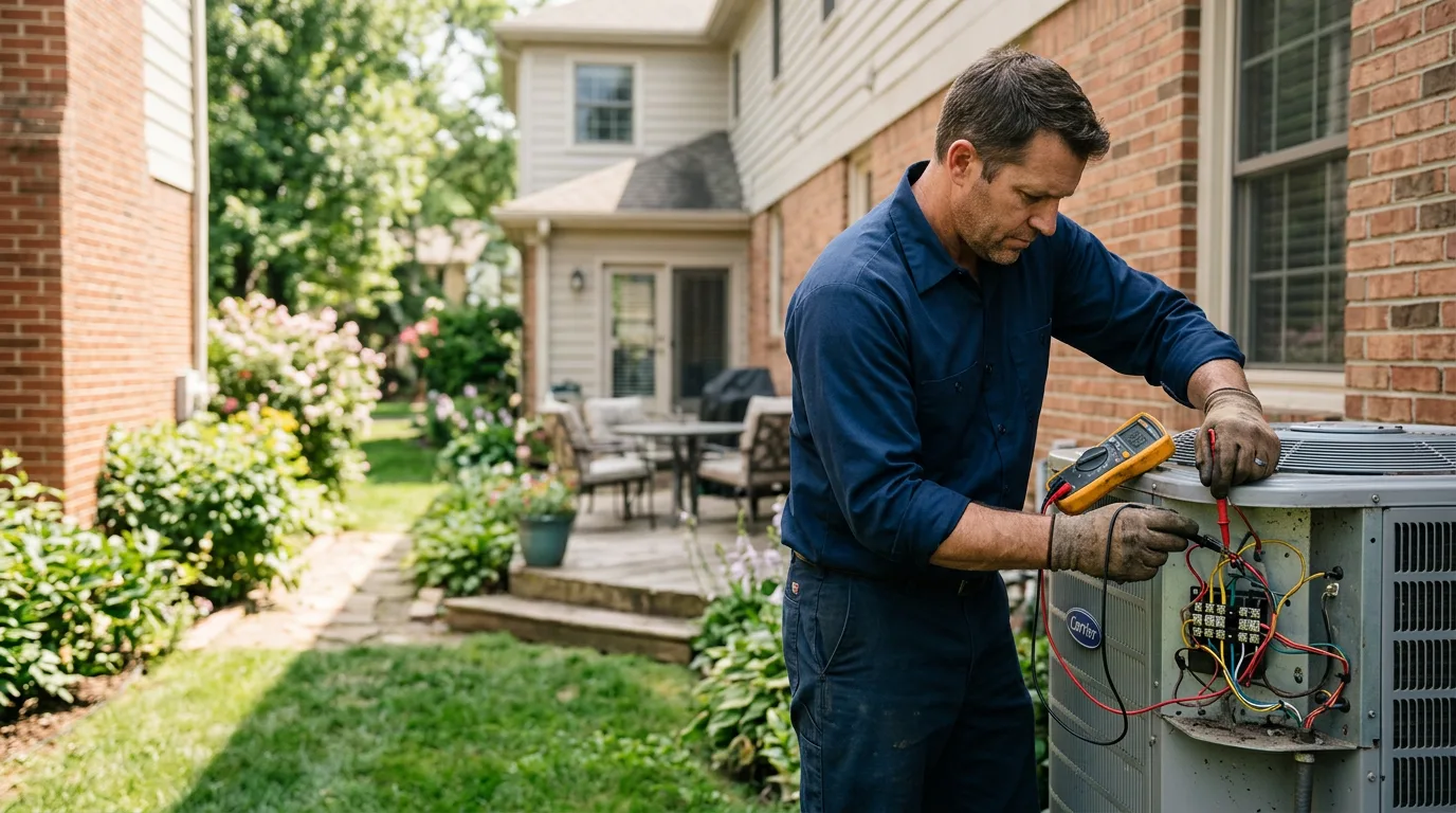 HVAC technician working near Wolcottville, IN